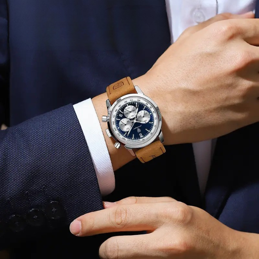 Cold Chapter™ Chronograph Classic – Zilverkleurige kast & bruine leren band