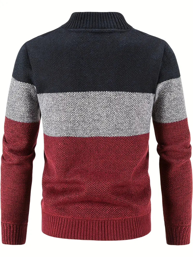 Nordic Knit fleece cardigan met hoge kraag